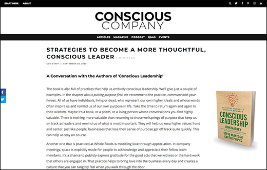 Conscious Comany Magazine Interview