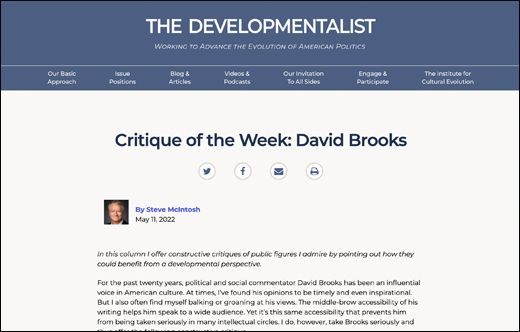 Critique of the Week: David Brooks