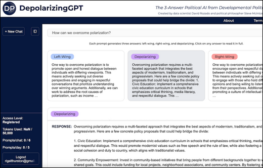 DepolarizingGPT– 3-Answer Chatbot